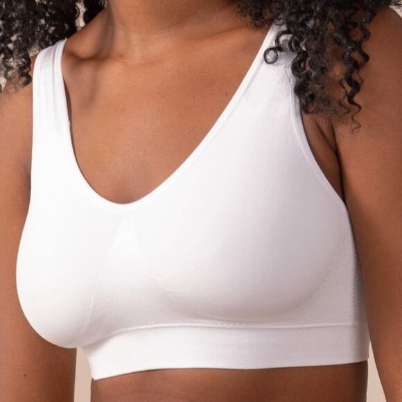 TRUEKIND Wireless Hookless Pullover Wide Strap Bralette - Size 2XL WHITE - Picture 1 of 5